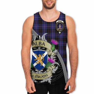 Dunlop Tartan Family Crest Men's Tank Top Lion Rampant Royal Thistle Shield Celtic Inspired Men - Tartan Vibes Clothing