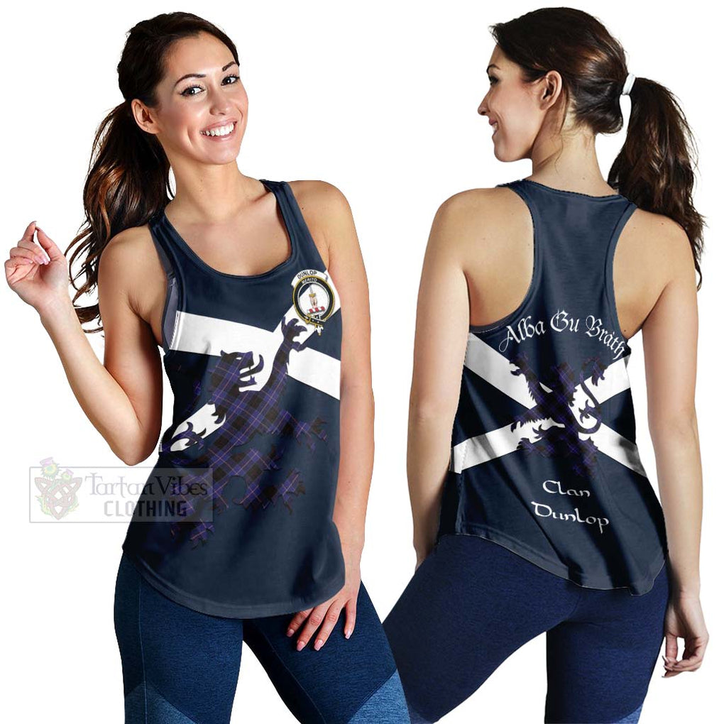 Tartan Vibes Clothing Dunlop Tartan Lion Rampant Women's Racerback Tanks – Proudly Display Your Heritage with Alba Gu Brath and Clan Name