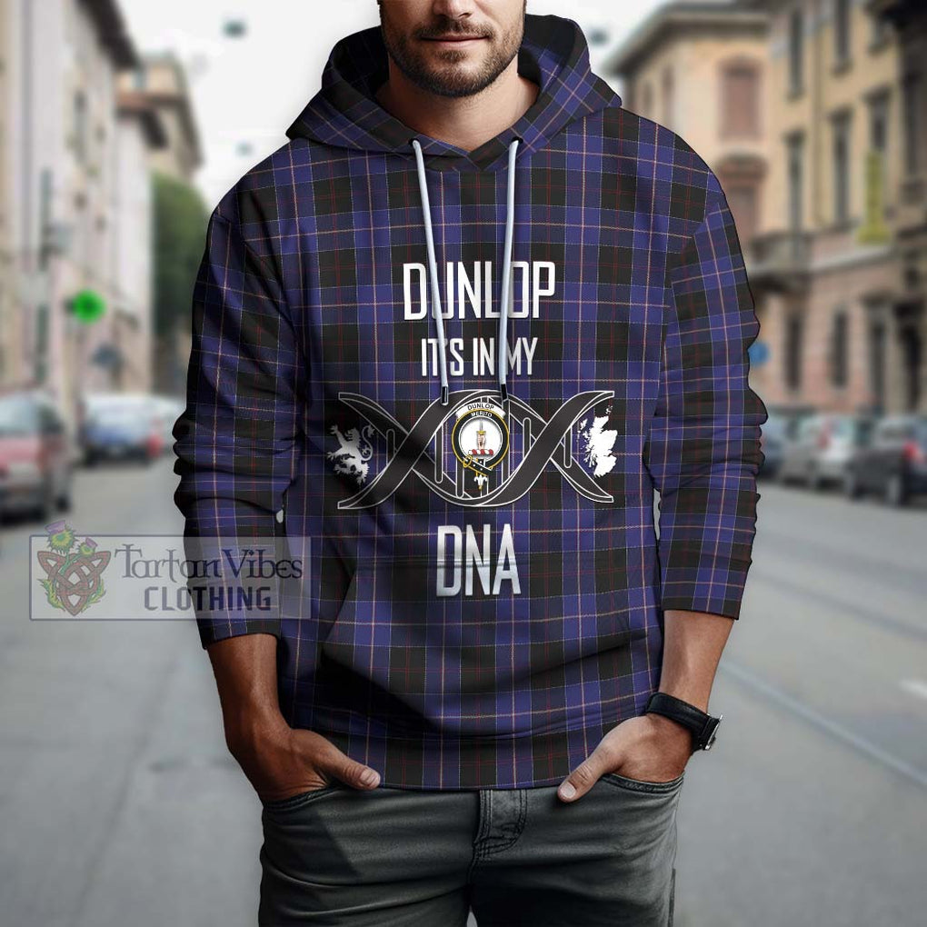 Dunlop Tartan Hoodie with Family Crest DNA In Me Style Pullover Hoodie - Tartanvibesclothing Shop