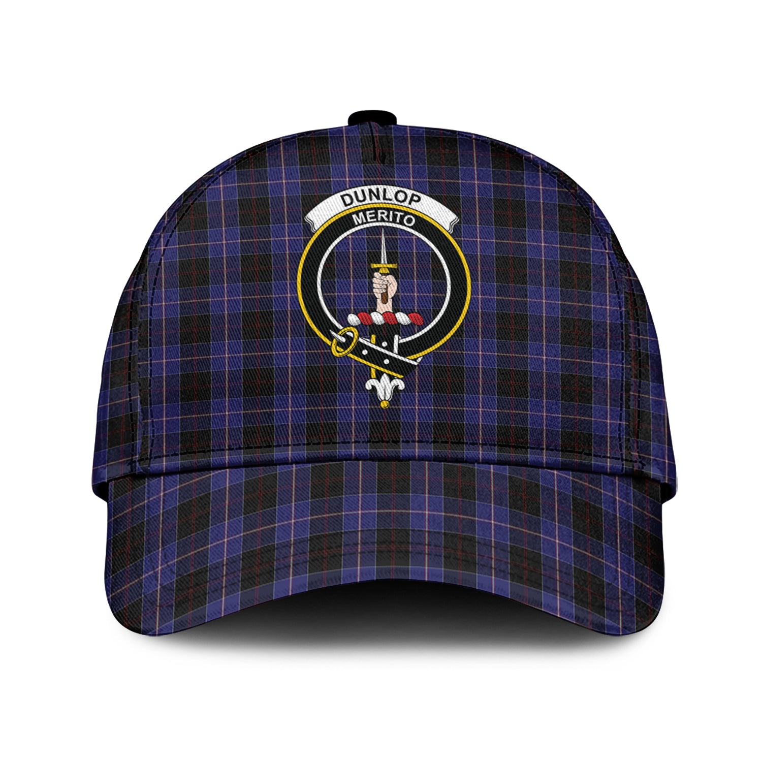 Dunlop Tartan Classic Cap with Family Crest Classic Cap Universal Fit - Tartan Vibes Clothing