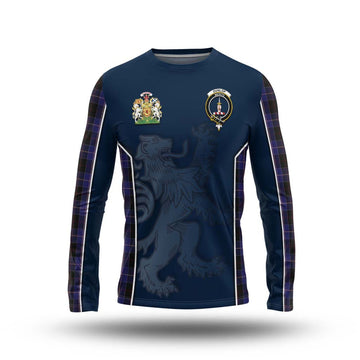 Dunlop Tartan Long Sleeve T-Shirt with Family Crest and Lion Rampant Vibes Sport Style