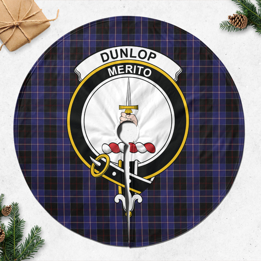 Dunlop Tartan Christmas Tree Skirt with Family Crest - Tartanvibesclothing