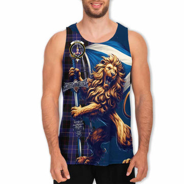 Dunlop Tartan Family Crest Men's Tank Top with Scottish Majestic Lion