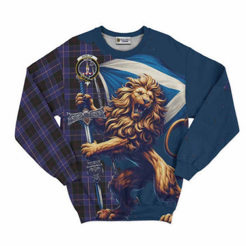 Dunlop Tartan Family Crest Sweatshirt with Scottish Majestic Lion