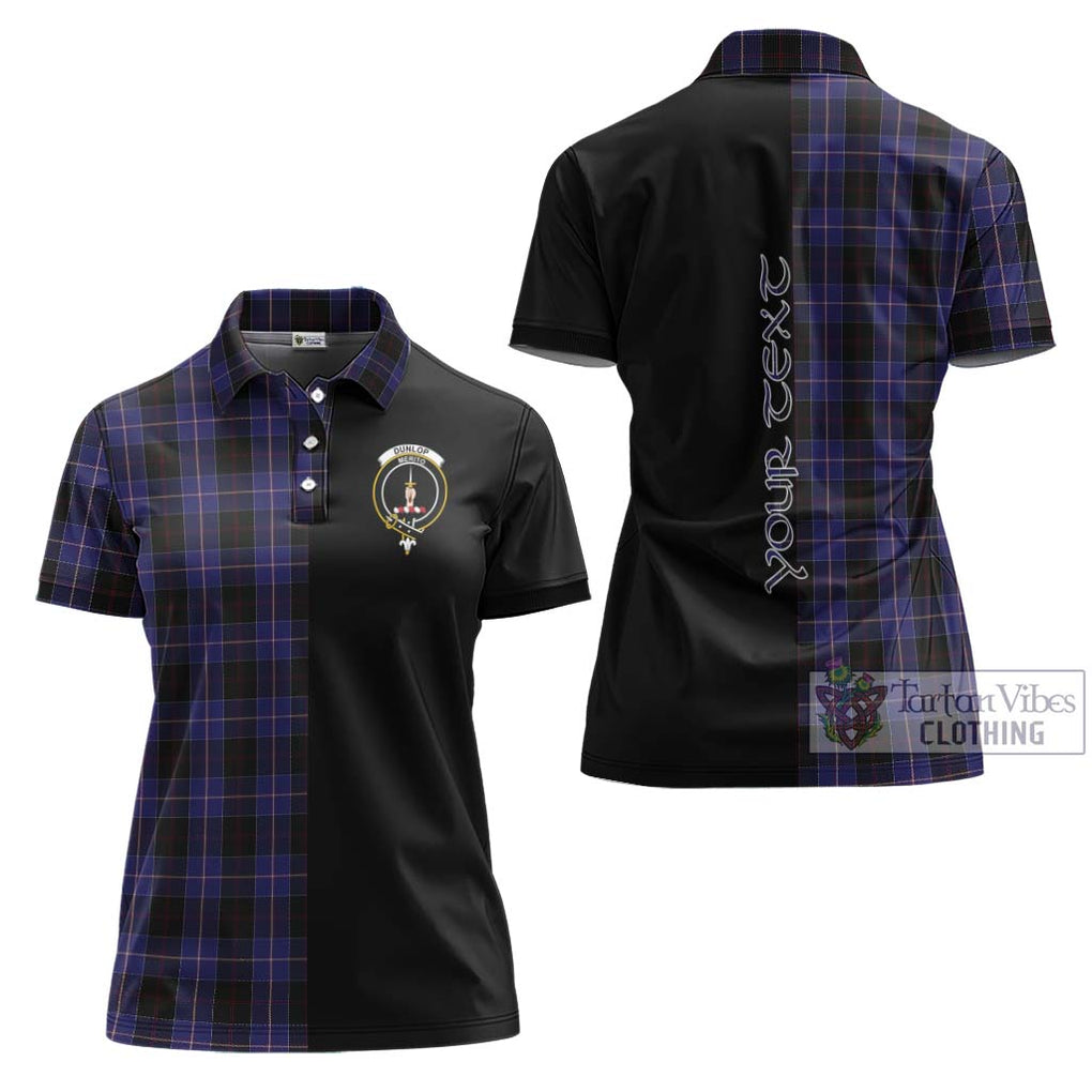 Dunlop Tartan Women's Polo Shirt with Family Crest and Half Of Me Style Women - Tartanvibesclothing Shop