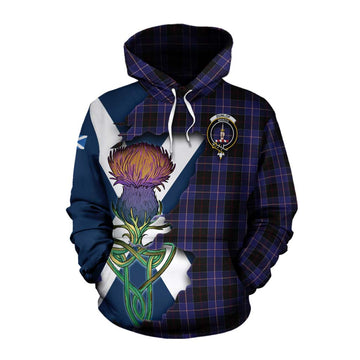 Dunlop Tartan Family Crest Cotton Hoodie Scottish Thistle Celtic Inspired Pullover Hoodie XS - Tartan Vibes Clothing