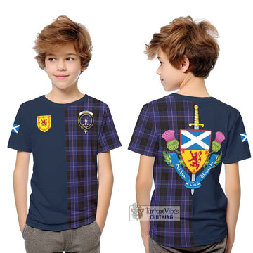 Dunlop Tartan Kid T-Shirt Alba with Scottish Lion Royal Arm Half Style Youth XL Size14 - Tartan Vibes Clothing
