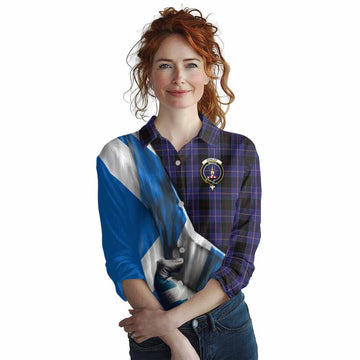 Dunlop Tartan Women's Casual Shirt with Family Crest Scotland Patriotic Style