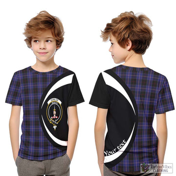 Dunlop Tartan Kid T-Shirt with Family Crest Circle Style