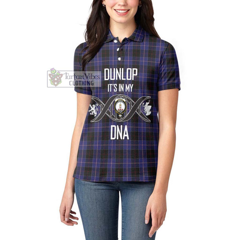 Dunlop Tartan Women's Polo Shirt with Family Crest DNA In Me Style Women - Tartanvibesclothing Shop