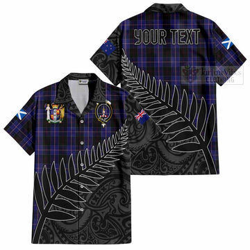 Dunlop Crest Tartan Short Sleeve Button Shirt with New Zealand Silver Fern Half Style