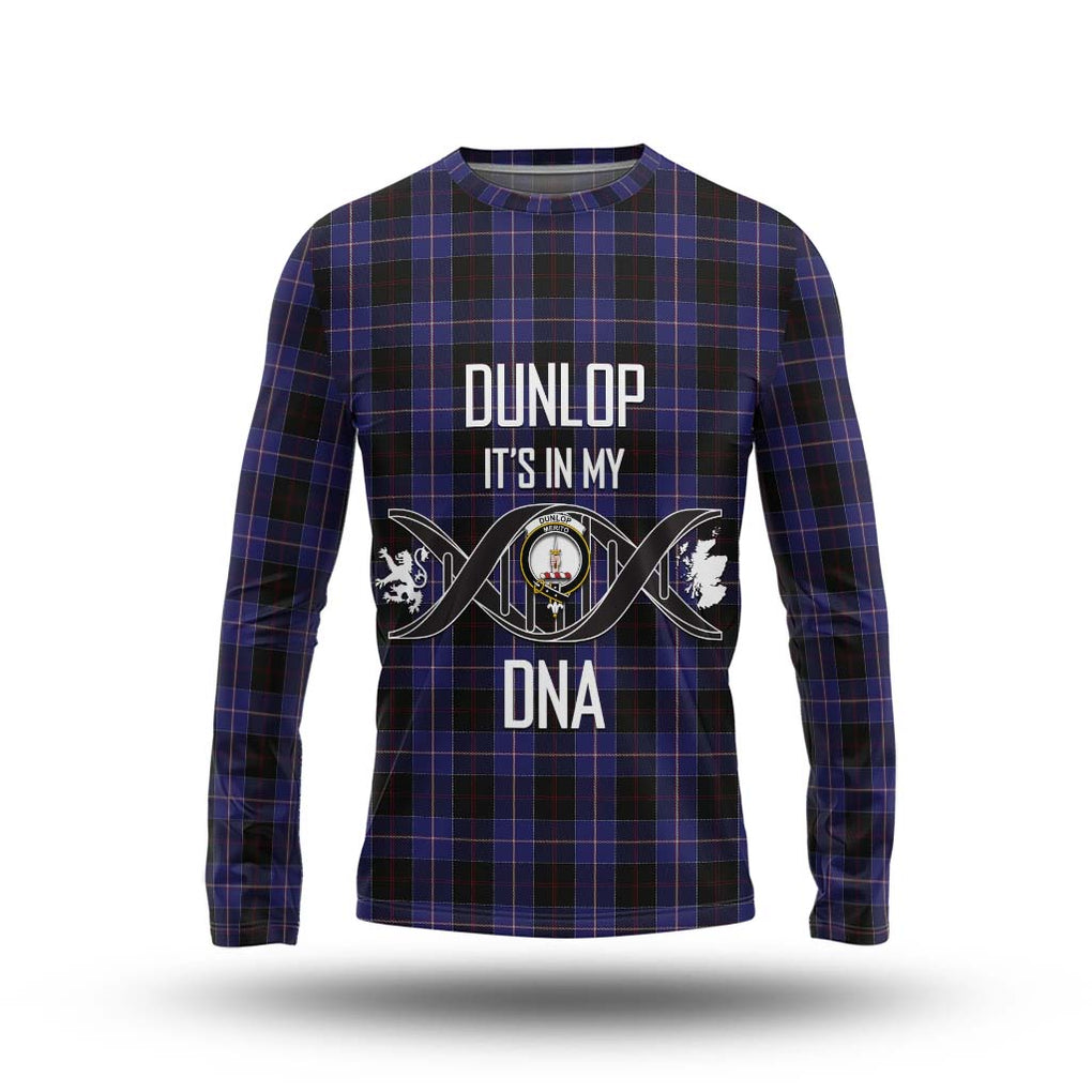 Dunlop Tartan Long Sleeve T-Shirt with Family Crest DNA In Me Style Unisex - Tartanvibesclothing Shop