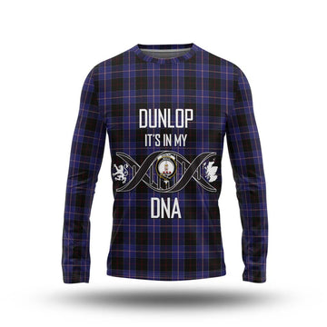 Dunlop Tartan Long Sleeve T-Shirt with Family Crest DNA In Me Style