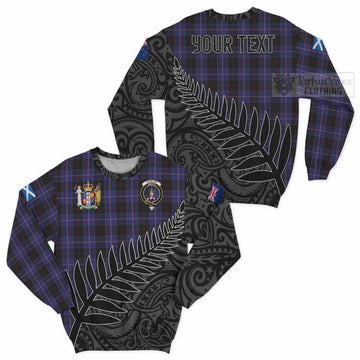 Dunlop Crest Tartan Sweatshirt with New Zealand Silver Fern Half Style