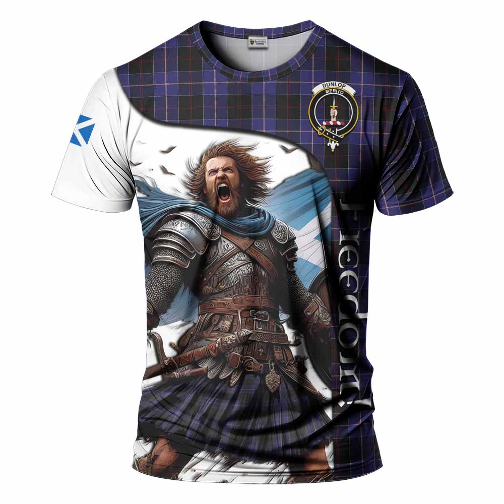 Dunlop Crest Tartan T-Shirt Inspired by the Freedom of Scottish Warrior