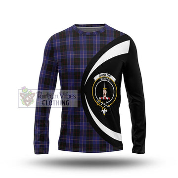 Dunlop Tartan Long Sleeve T-Shirt with Family Crest Circle Style