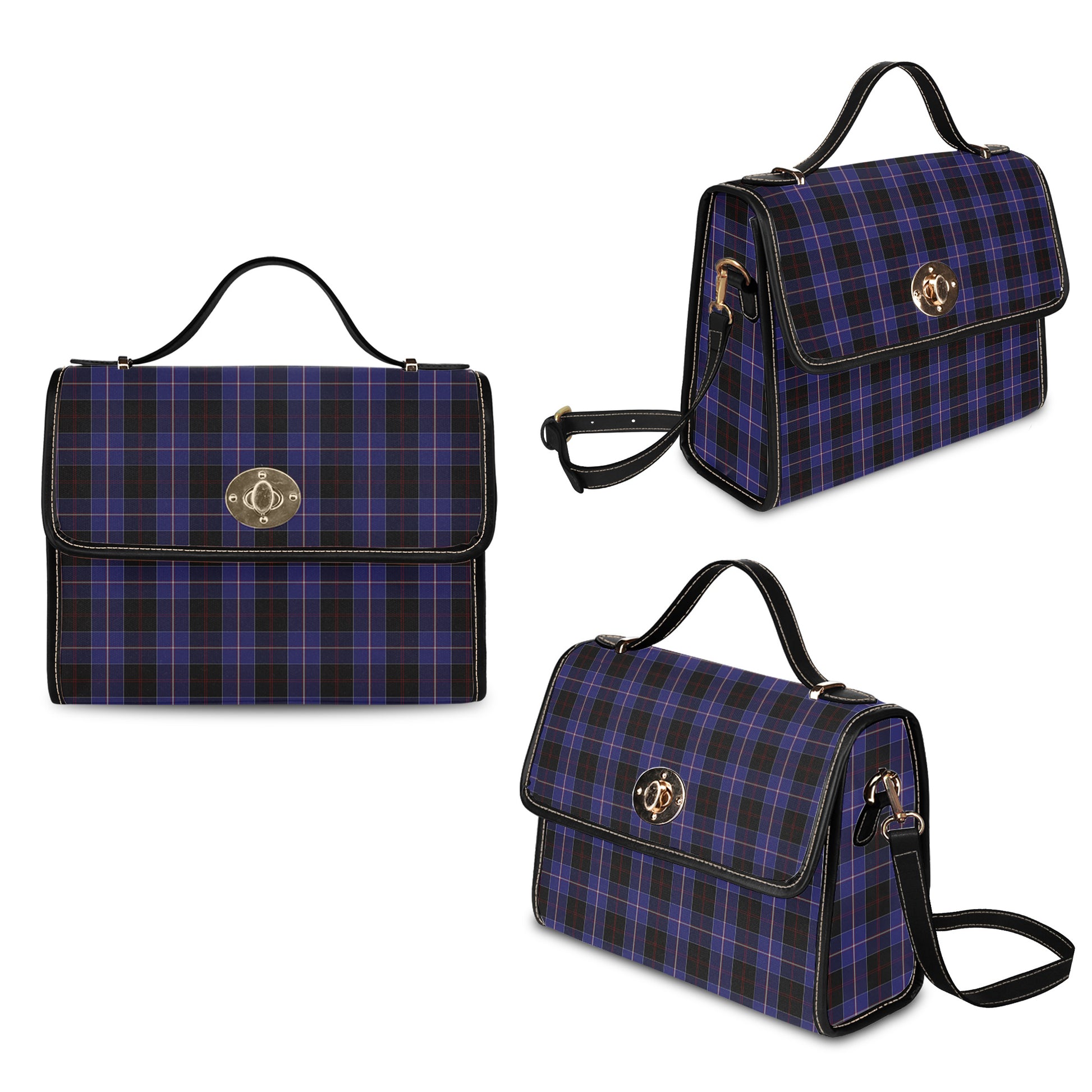 dunlop-tartan-leather-strap-waterproof-canvas-bag