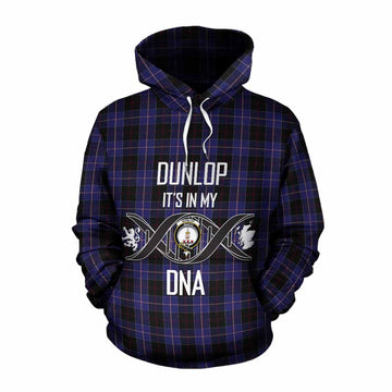 Dunlop Tartan Cotton Hoodie with Family Crest DNA In Me Style