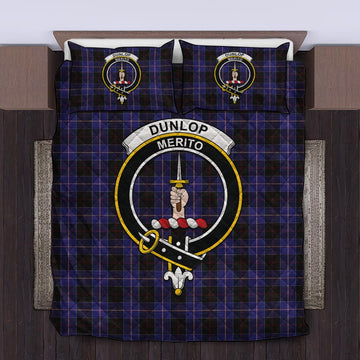 Dunlop Tartan Quilt Bed Set with Family Crest