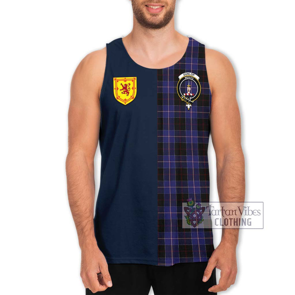 Tartan Vibes Clothing Dunlop Tartan Men's Tank Top with Scottish Lion Royal Arm Half Style