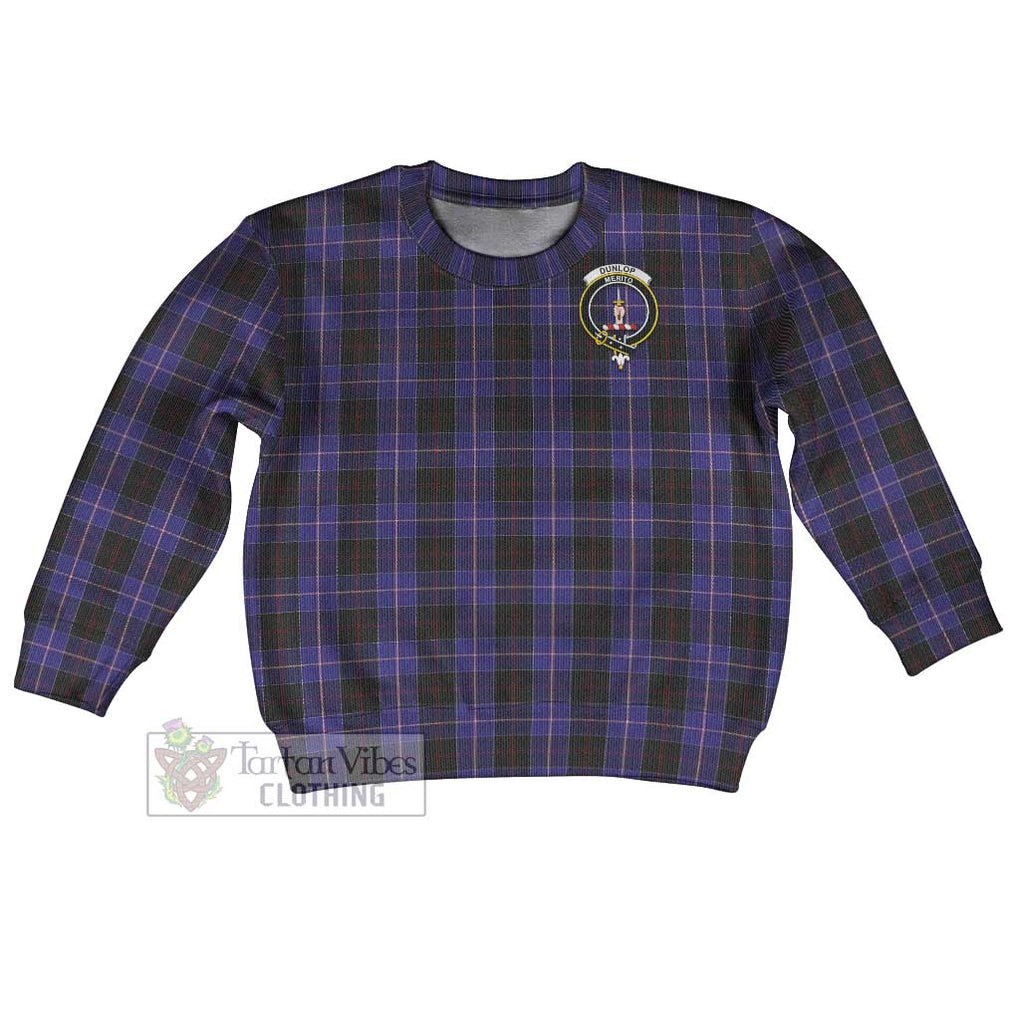 Tartan Vibes Clothing Dunlop Tartan Kid Ugly Sweater with Family Crest