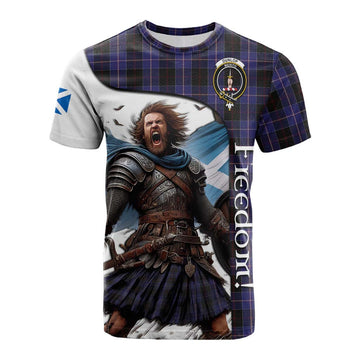 Dunlop Crest Tartan Cotton T-shirt Inspired by the Freedom of Scottish Warrior