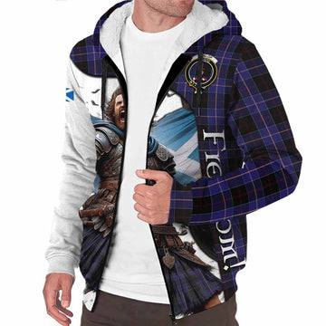 Dunlop Crest Tartan Sherpa Hoodie Inspired by the Freedom of Scottish Warrior