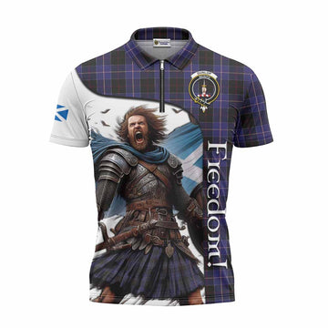 Dunlop Crest Tartan Zipper Polo Shirt Inspired by the Freedom of Scottish Warrior