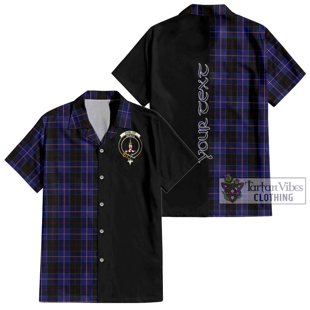 Dunlop Tartan Short Sleeve Button Shirt with Family Crest and Half Of Me Style Kid - Tartanvibesclothing Shop