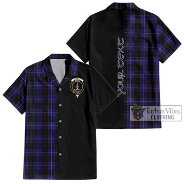 Dunlop Tartan Short Sleeve Button Shirt with Family Crest and Half Of Me Style