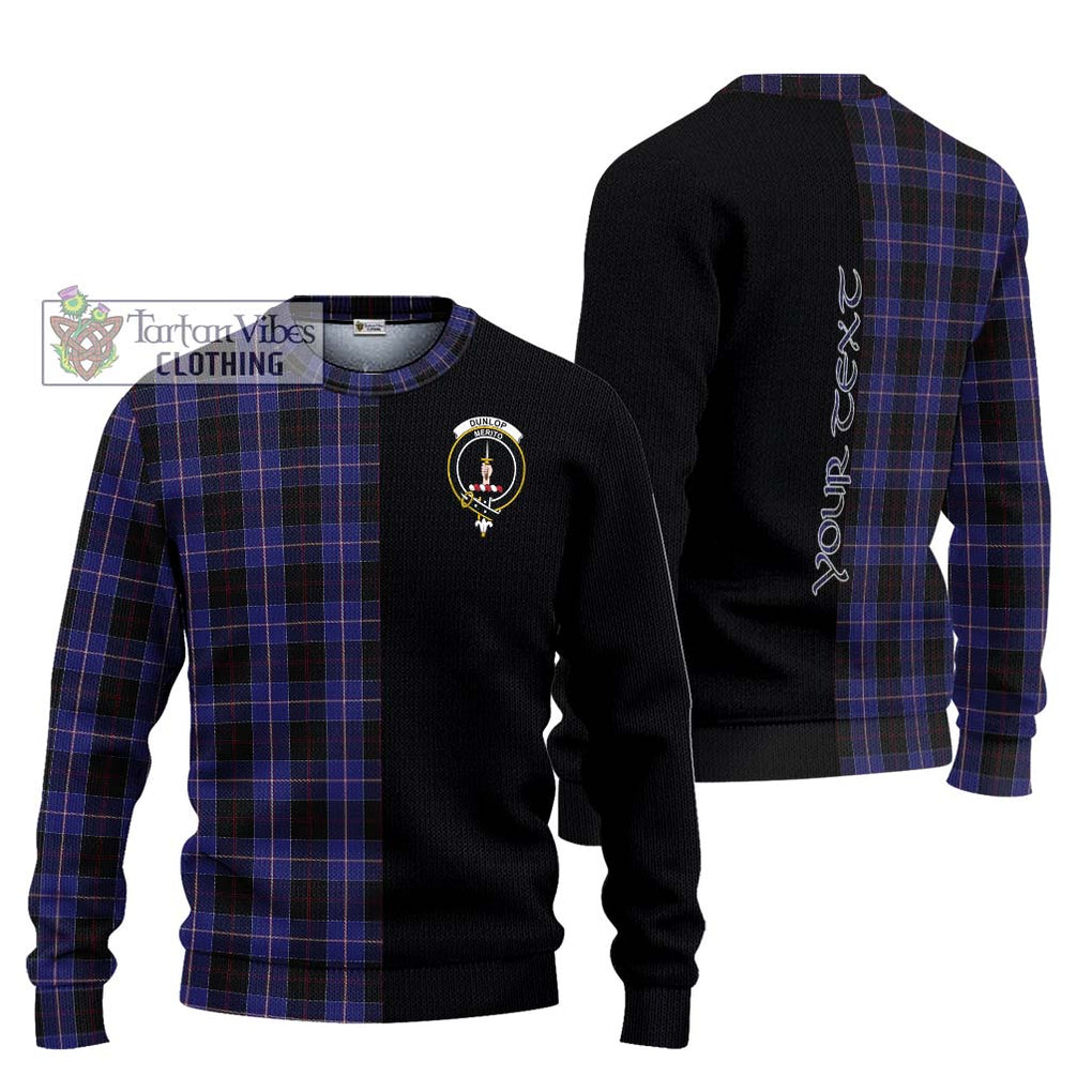 Dunlop Tartan Knitted Sweater with Family Crest and Half Of Me Style Unisex - Tartanvibesclothing Shop