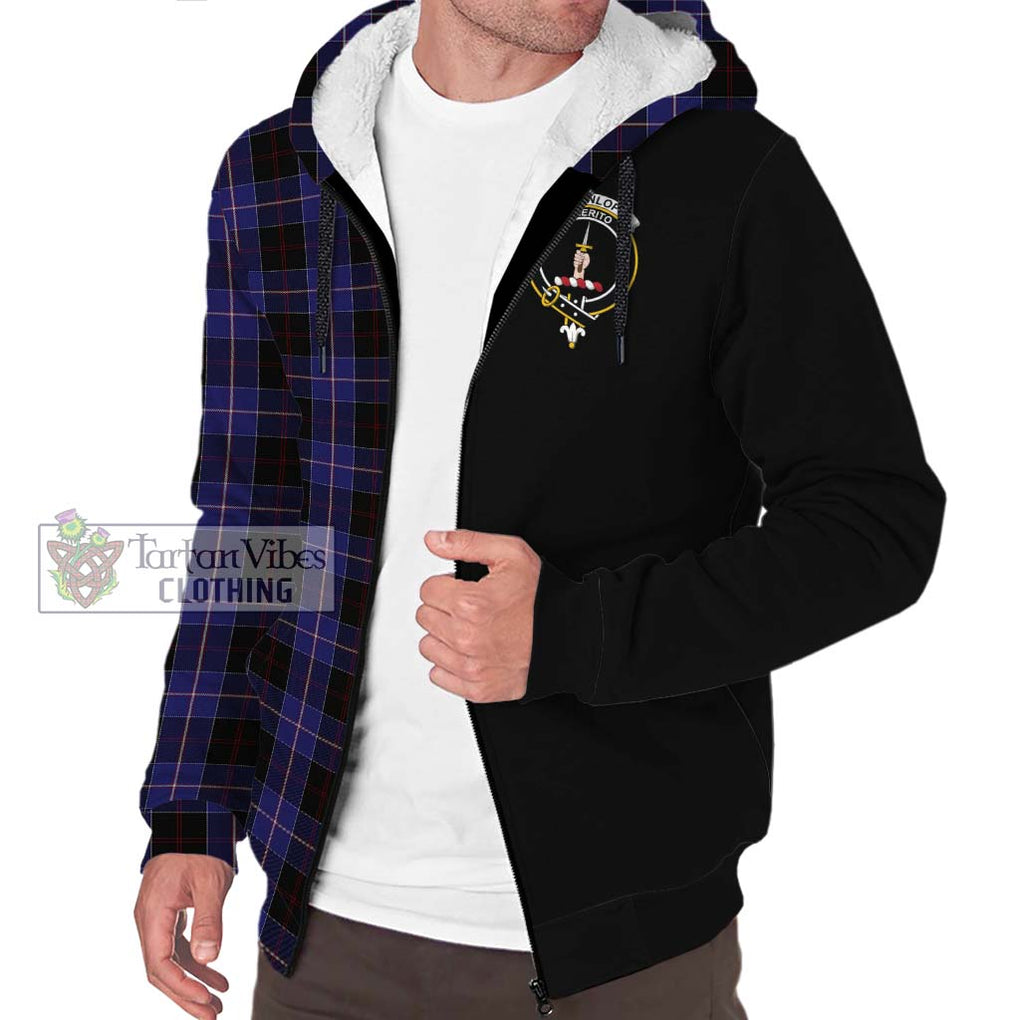 Dunlop Tartan Sherpa Hoodie with Family Crest and Half Of Me Style Unisex S - Tartanvibesclothing Shop