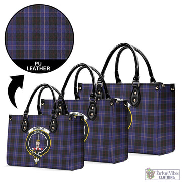 Dunlop Tartan Luxury Leather Handbags with Family Crest