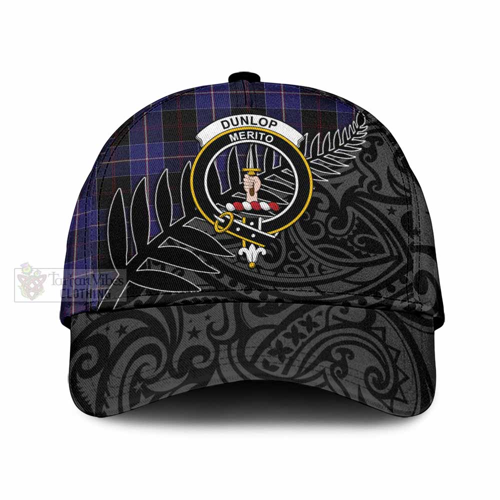 Tartan Vibes Clothing Dunlop Tartan Classic Cap with New Zealand Silver Fern Half Style