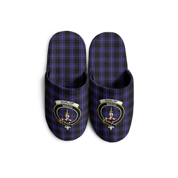 Dunlop Tartan Home Slippers with Family Crest