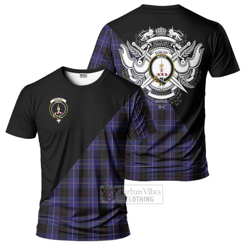 Dunlop Tartan T-Shirt with Family Crest and Military Logo Style Kid's Shirt - Tartanvibesclothing Shop