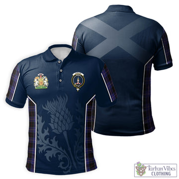 Dunlop Tartan Men's Polo Shirt with Family Crest and Scottish Thistle Vibes Sport Style