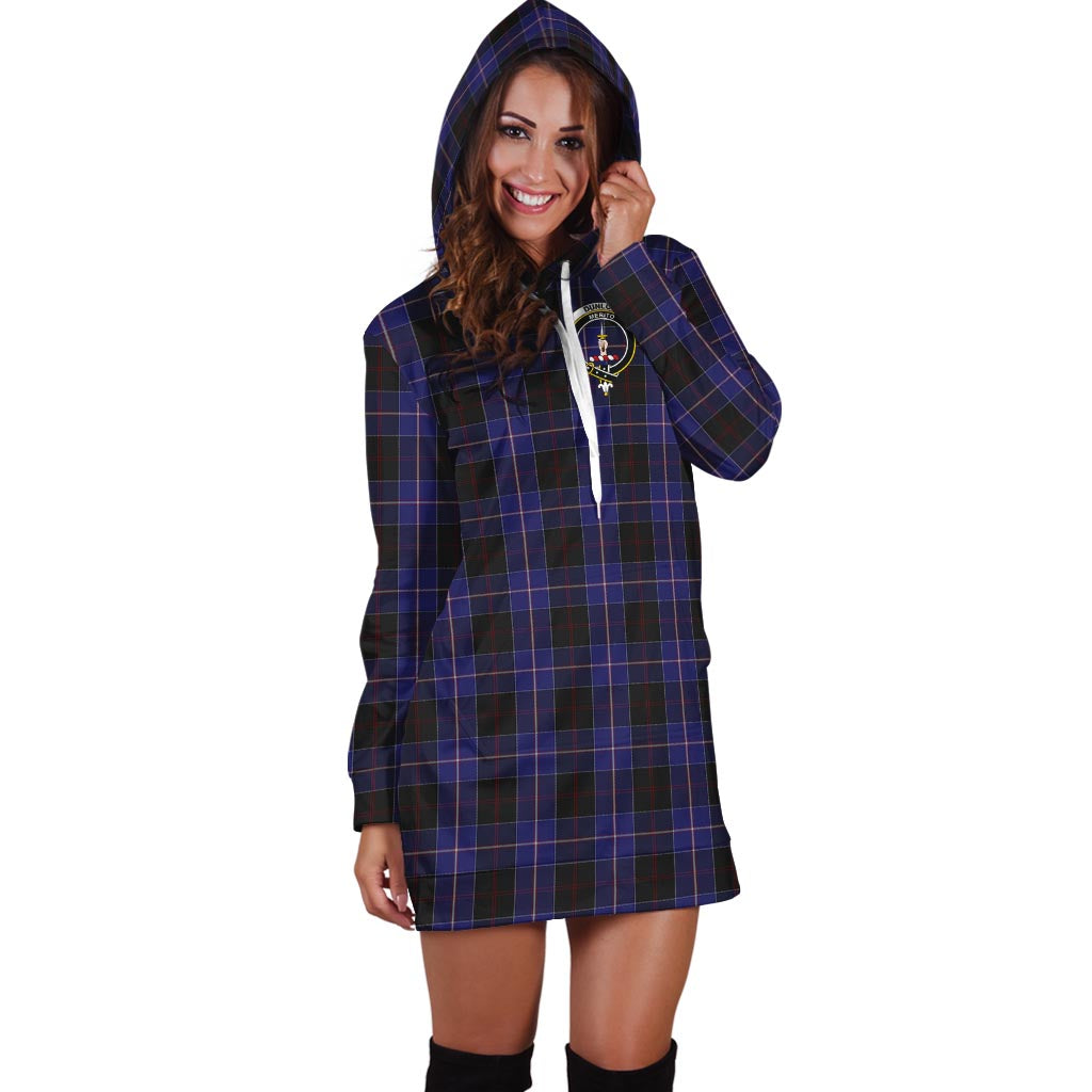 Dunlop Tartan Hoodie Dress with Family Crest - Tartan Vibes Clothing