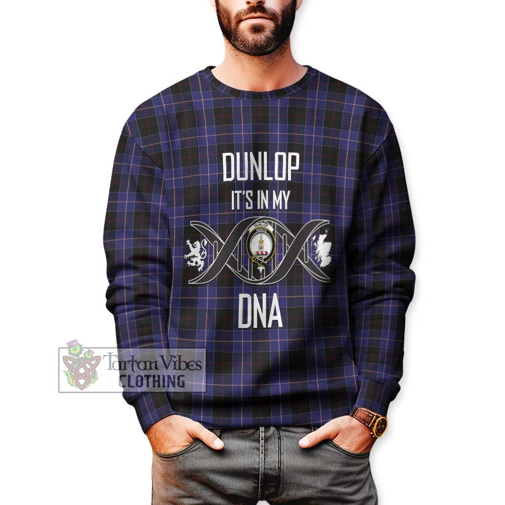 Dunlop Tartan Sweatshirt with Family Crest DNA In Me Style Unisex - Tartanvibesclothing Shop