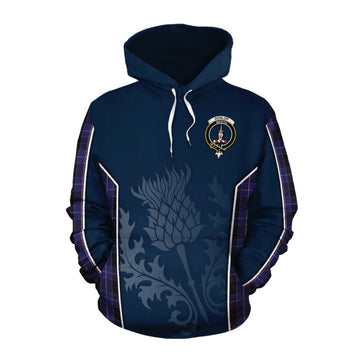 Dunlop Tartan Cotton Hoodie with Family Crest and Scottish Thistle Vibes Sport Style