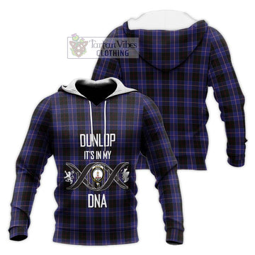 Dunlop Tartan Knitted Hoodie with Family Crest DNA In Me Style