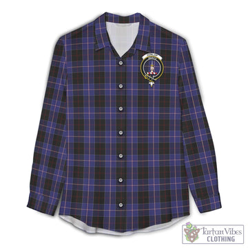 Dunlop Tartan Women's Casual Shirt with Family Crest