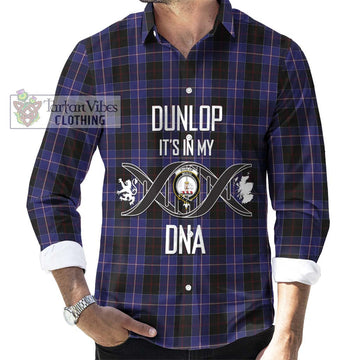 Dunlop Tartan Long Sleeve Button Shirt with Family Crest DNA In Me Style