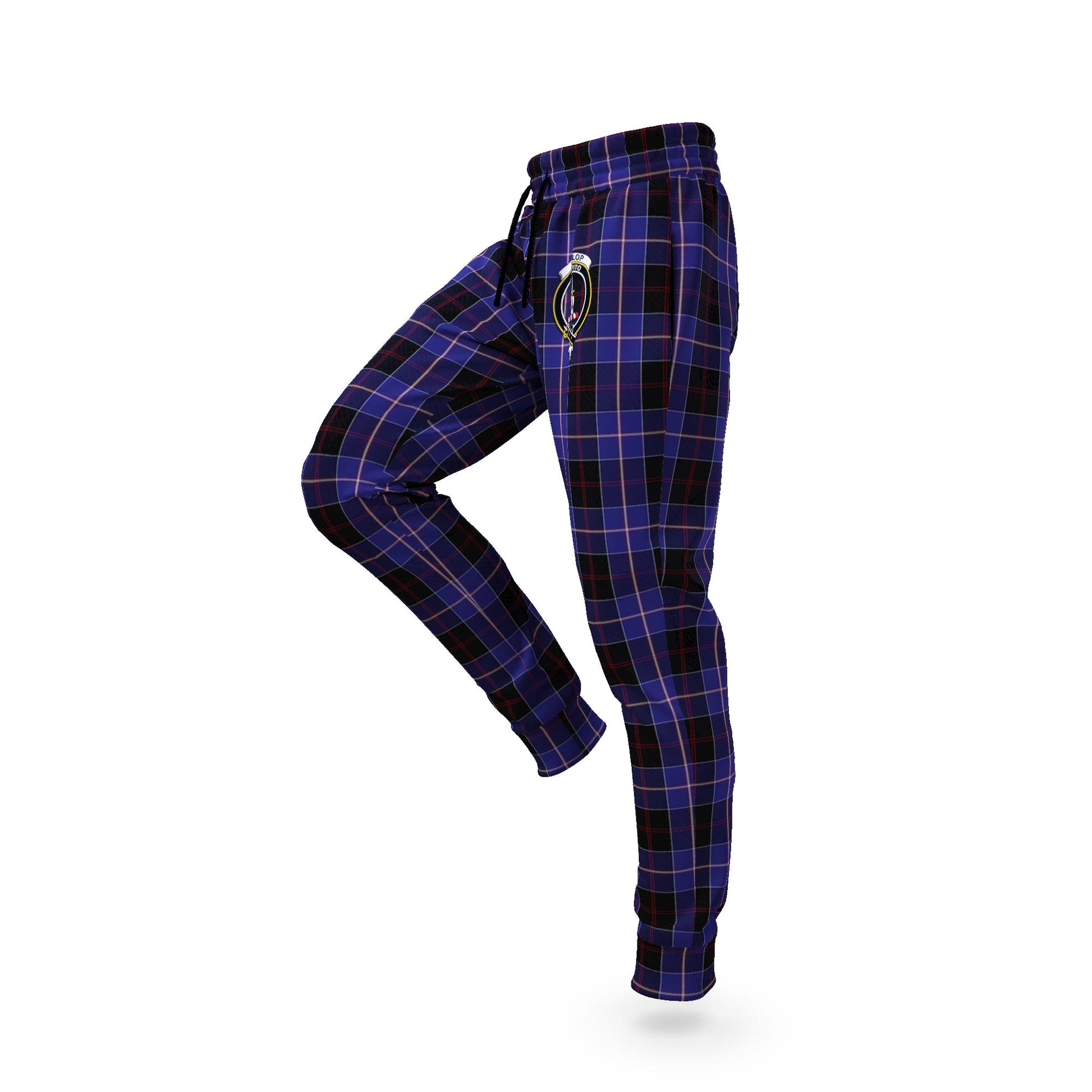 Dunlop Tartan Joggers Pants with Family Crest S - Tartan Vibes Clothing