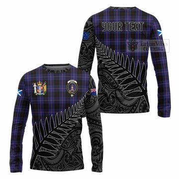 Dunlop Crest Tartan Long Sleeve T-Shirt with New Zealand Silver Fern Half Style