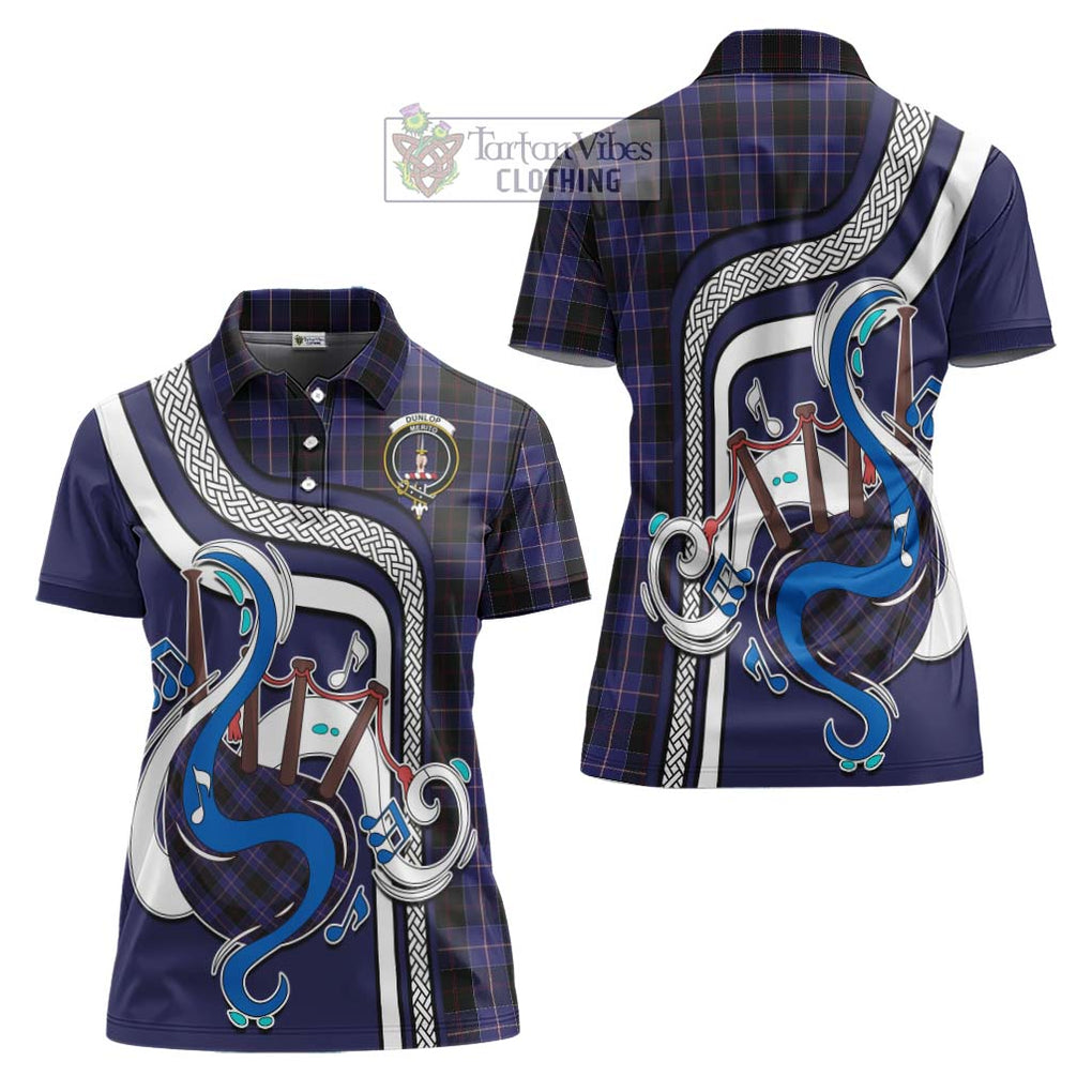 Dunlop Tartan Women's Polo Shirt with Epic Bagpipe Style Women - Tartanvibesclothing Shop