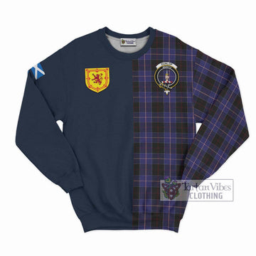 Dunlop Tartan Sweatshirt Alba with Scottish Lion Royal Arm Half Style