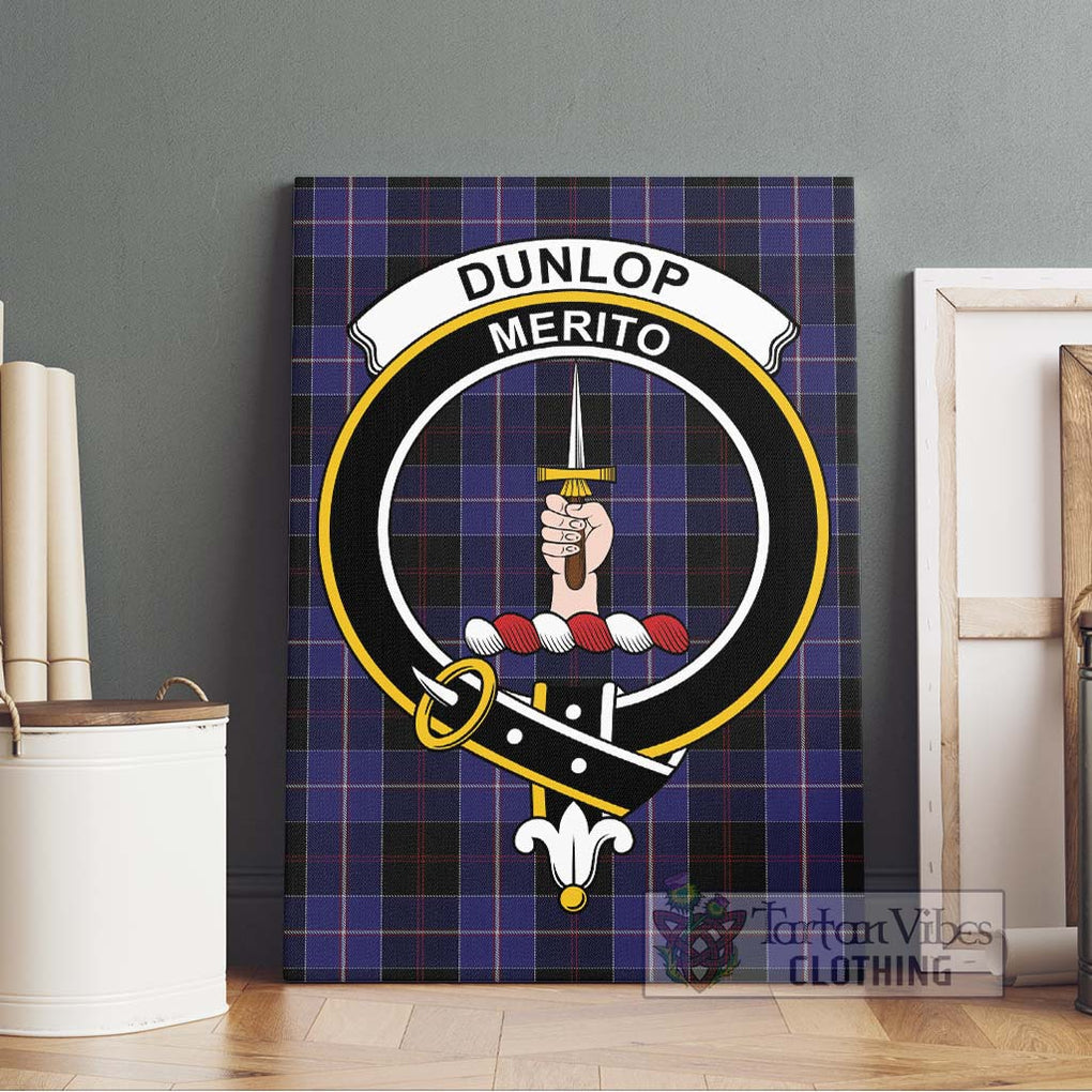 Dunlop Tartan Canvas Print Wall Art with Family Crest Without Frame - Tartan Vibes Clothing