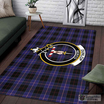 Dunlop Tartan Area Rug with Family Crest