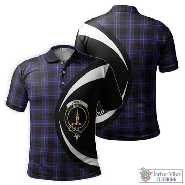 Dunlop Tartan Men's Polo Shirt with Family Crest Circle Style